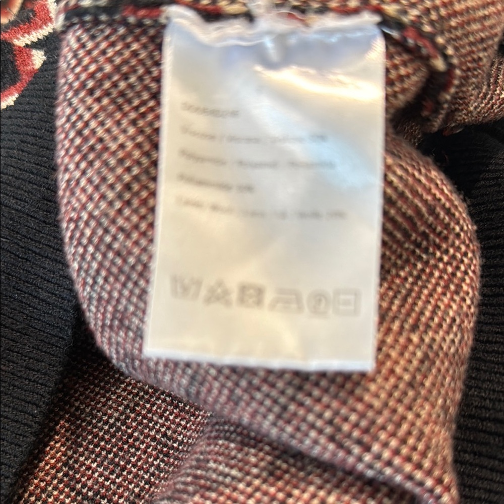 Gerard Darel Paris - Chevron Pattern Sweater in Black/Tan/Burgundy - Size 2 - Picture 6 of 6